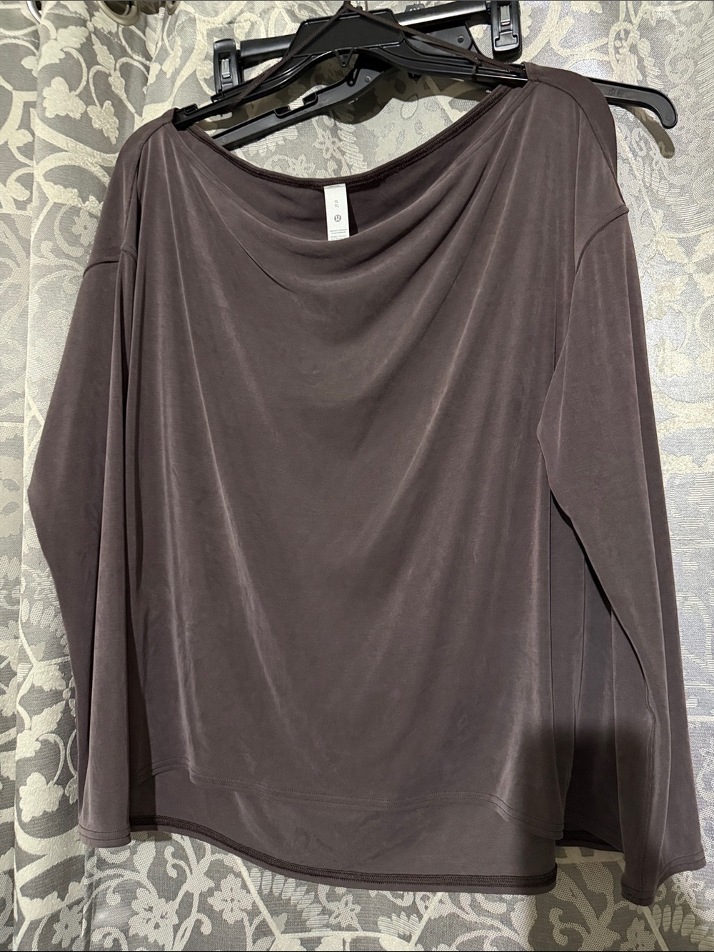 lululemon athletica Oversized Boatneck Long-Sleeve Top in Deep Brown